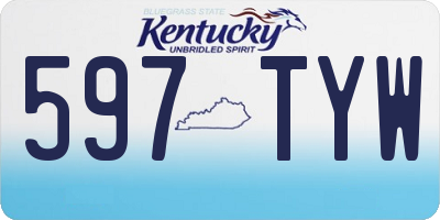 KY license plate 597TYW
