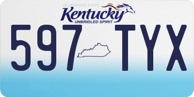 KY license plate 597TYX