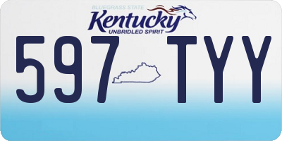 KY license plate 597TYY