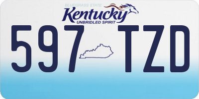 KY license plate 597TZD
