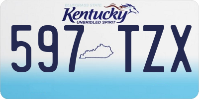KY license plate 597TZX