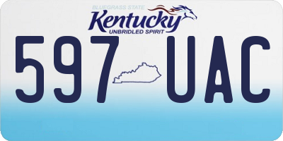 KY license plate 597UAC