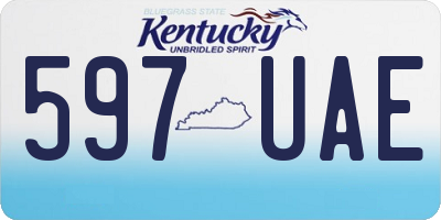 KY license plate 597UAE