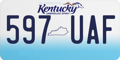 KY license plate 597UAF