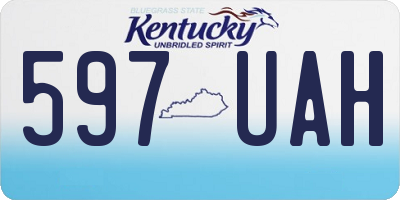 KY license plate 597UAH