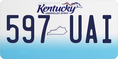 KY license plate 597UAI