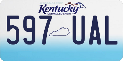 KY license plate 597UAL