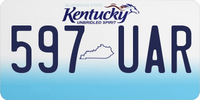 KY license plate 597UAR