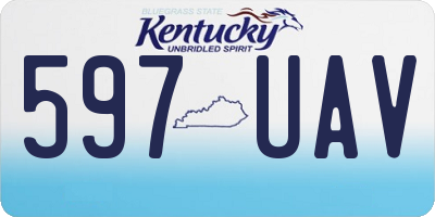 KY license plate 597UAV