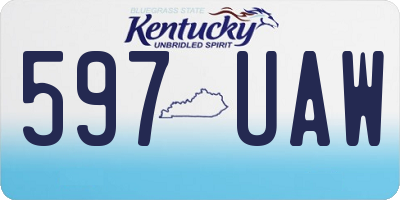 KY license plate 597UAW