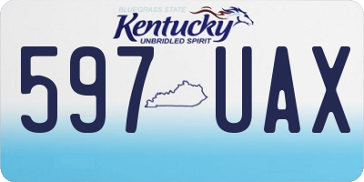 KY license plate 597UAX
