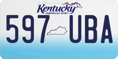 KY license plate 597UBA