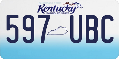 KY license plate 597UBC