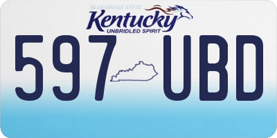 KY license plate 597UBD
