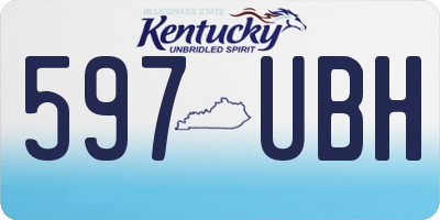 KY license plate 597UBH