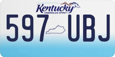KY license plate 597UBJ