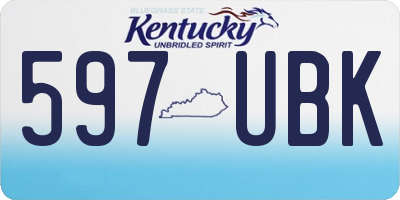 KY license plate 597UBK