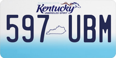 KY license plate 597UBM