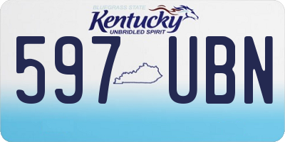 KY license plate 597UBN
