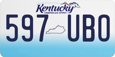 KY license plate 597UBO
