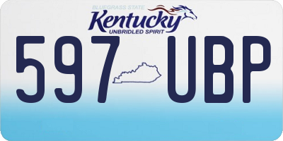 KY license plate 597UBP