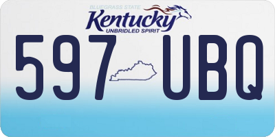 KY license plate 597UBQ