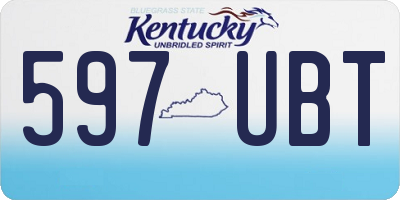 KY license plate 597UBT
