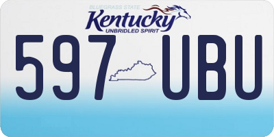 KY license plate 597UBU