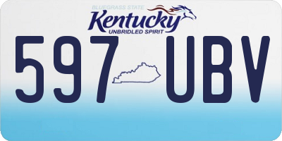 KY license plate 597UBV