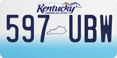 KY license plate 597UBW