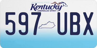 KY license plate 597UBX