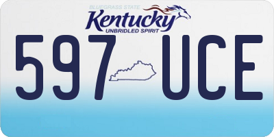 KY license plate 597UCE