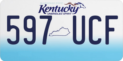 KY license plate 597UCF