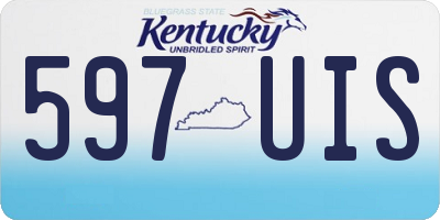 KY license plate 597UIS