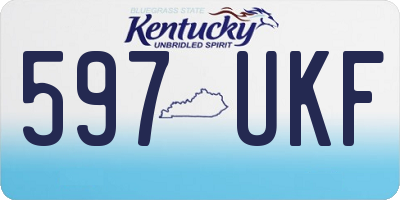 KY license plate 597UKF