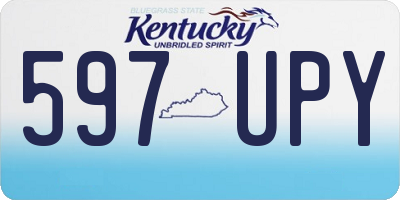 KY license plate 597UPY