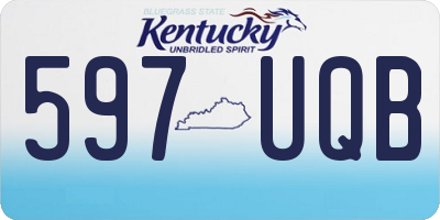 KY license plate 597UQB