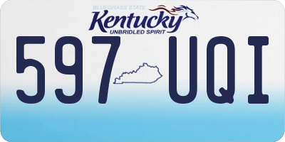 KY license plate 597UQI