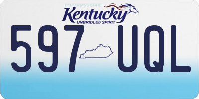 KY license plate 597UQL