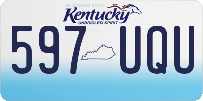 KY license plate 597UQU