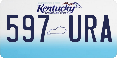 KY license plate 597URA