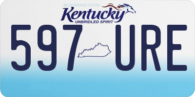 KY license plate 597URE