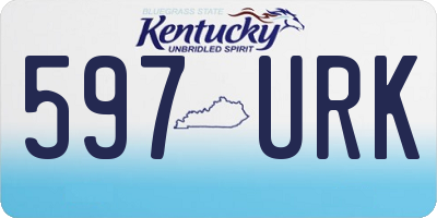 KY license plate 597URK