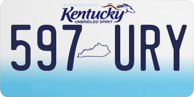KY license plate 597URY