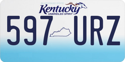 KY license plate 597URZ
