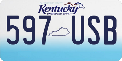 KY license plate 597USB