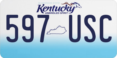 KY license plate 597USC
