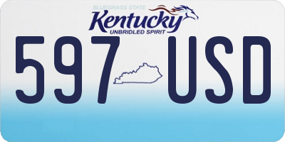 KY license plate 597USD