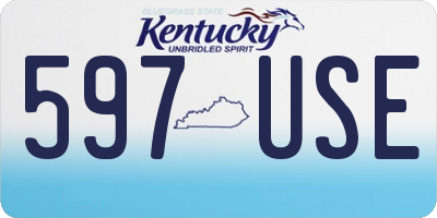 KY license plate 597USE