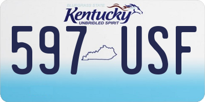 KY license plate 597USF